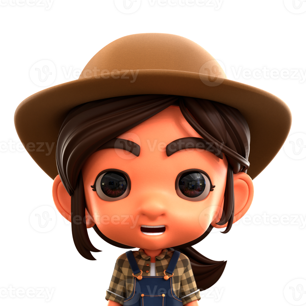 Female Farmer 3D Avatar Illustration for web, app, infographic, etc png