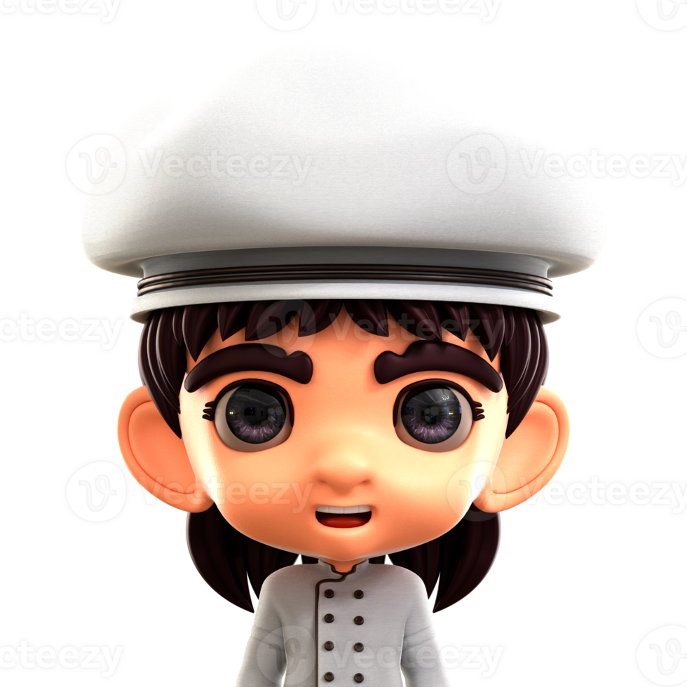 Female Chef 3D Avatar Illustration for web, app, infographic, etc png