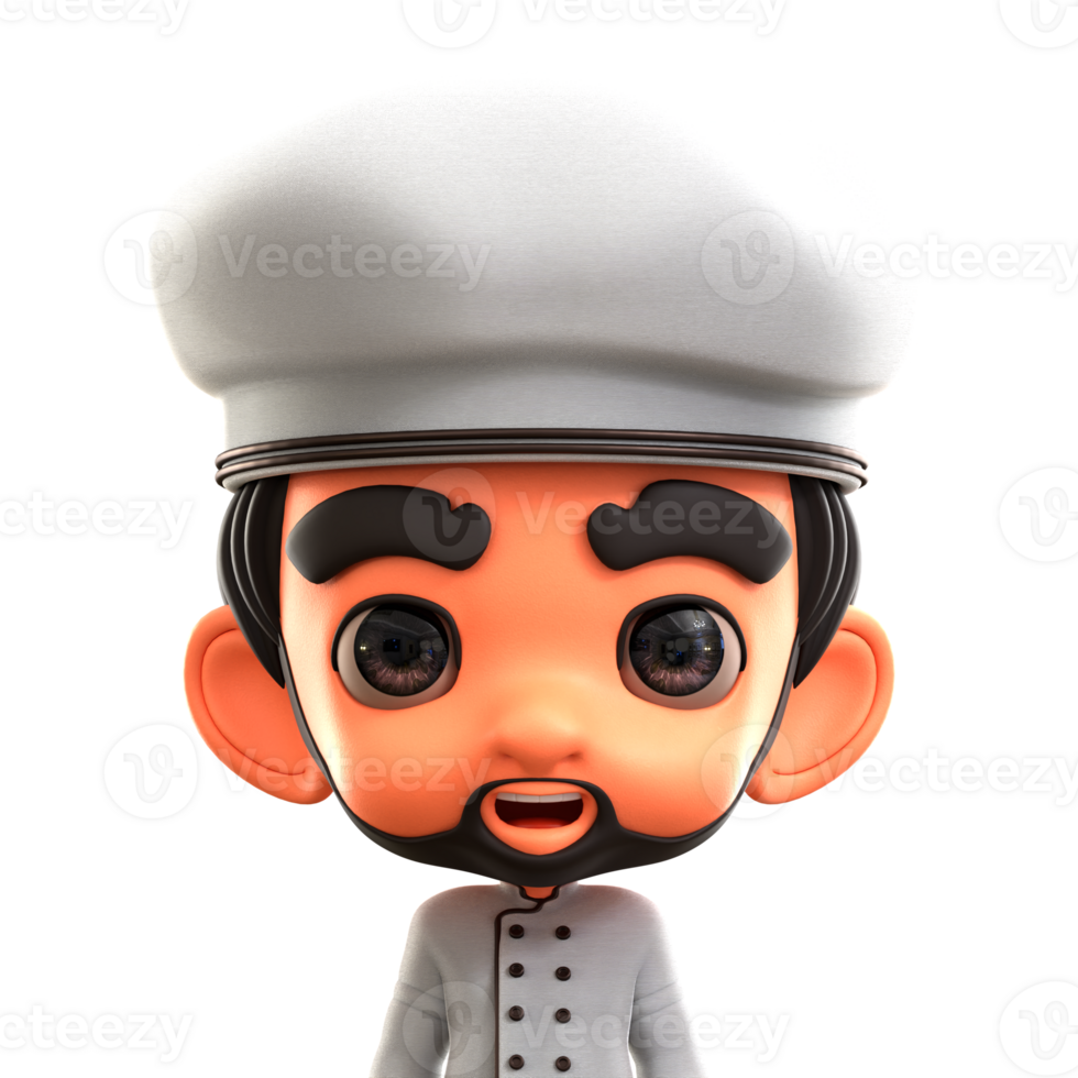 Male Chef 3D Avatar Illustration for web, app, infographic, etc png