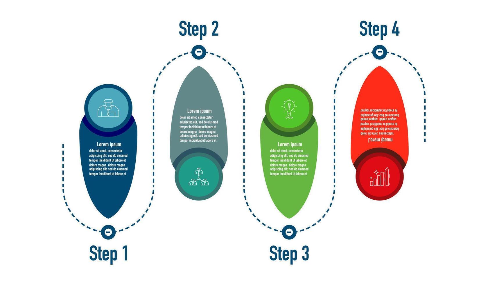 Infographic template for business information presentation. Vector square and icon elements. Modern workflow diagrams. Report plan 4 topics