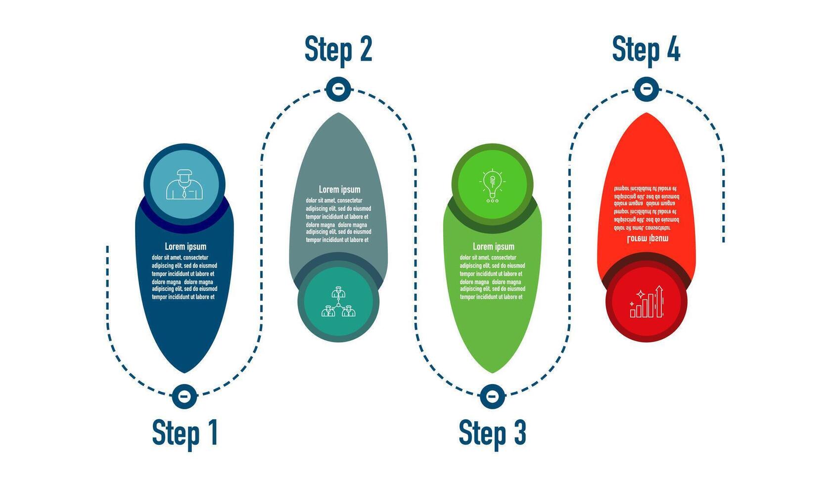 infografía modelo para negocio información presentación. vector cuadrado y icono elementos. moderno flujo de trabajo diagramas reporte plan 4 4 temas