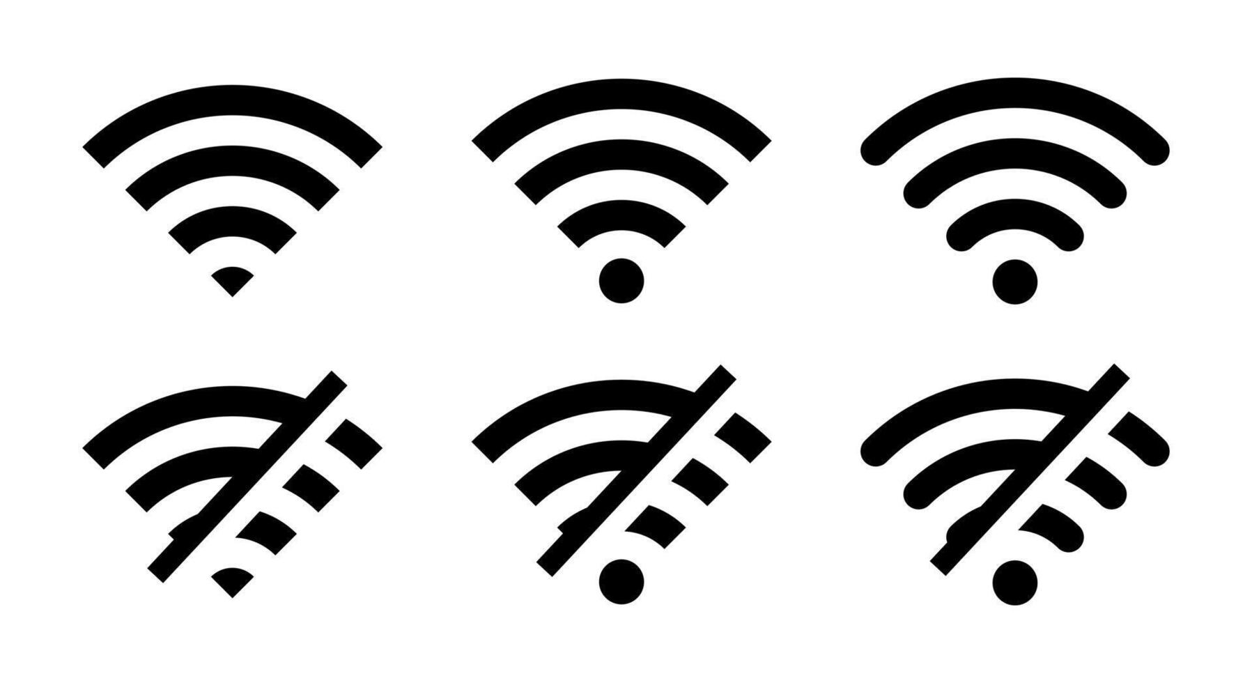 Disconnect wifi icon set collection. Lost wireless connection symbol vector