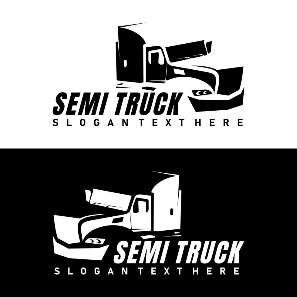 semi truck logo design vector