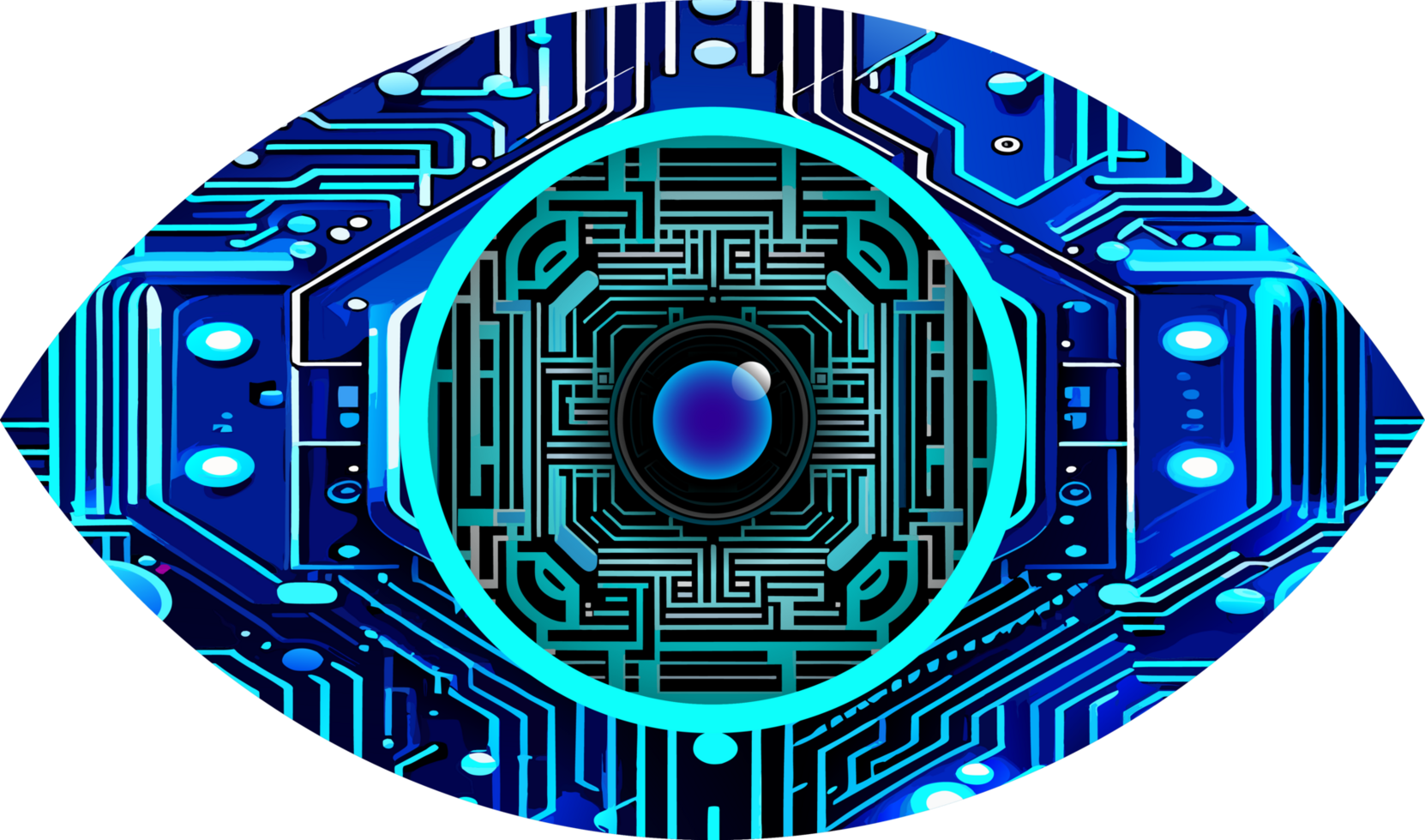 Blue eye cyber circuit future technology concept background png