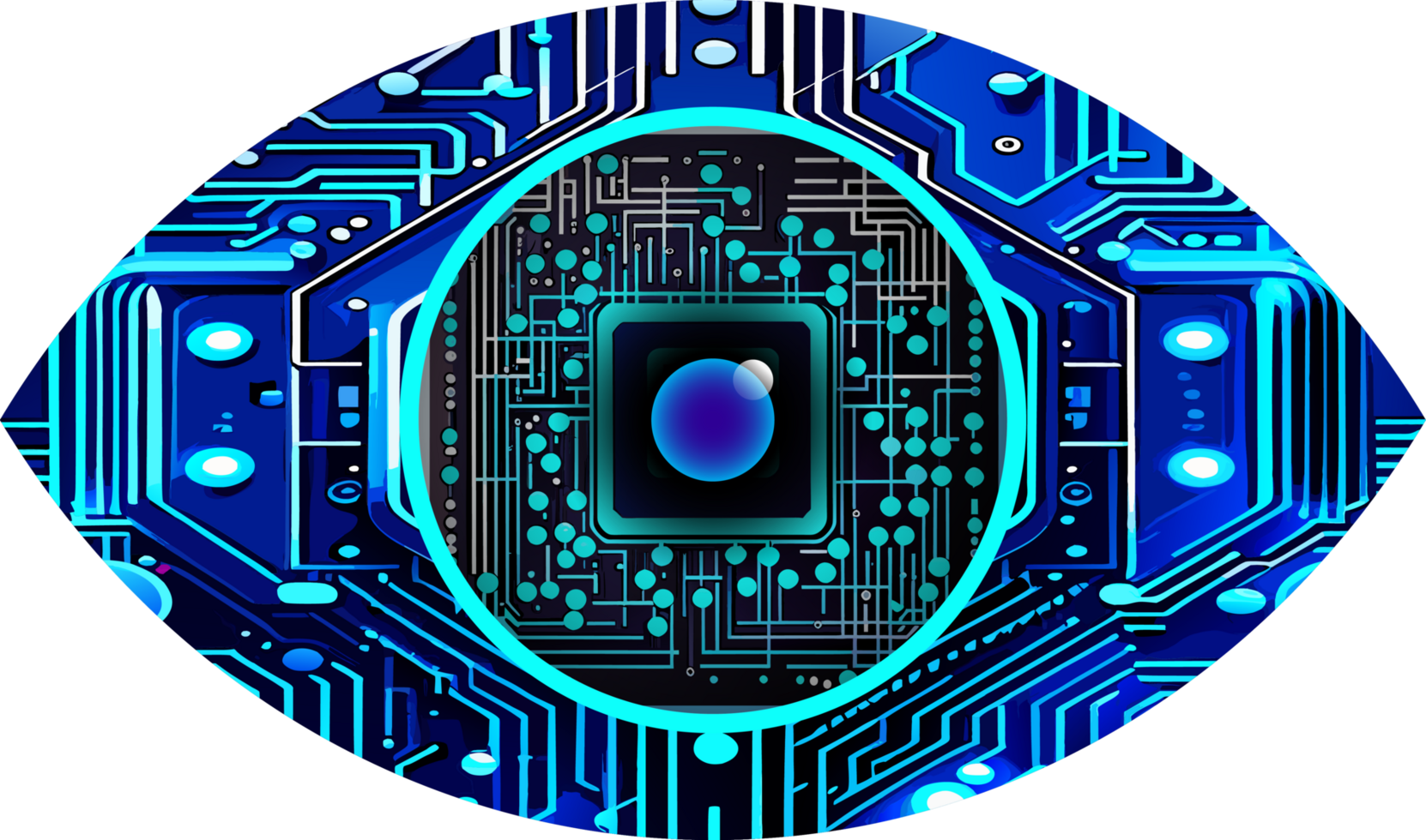 Blue eye cyber circuit future technology concept background png