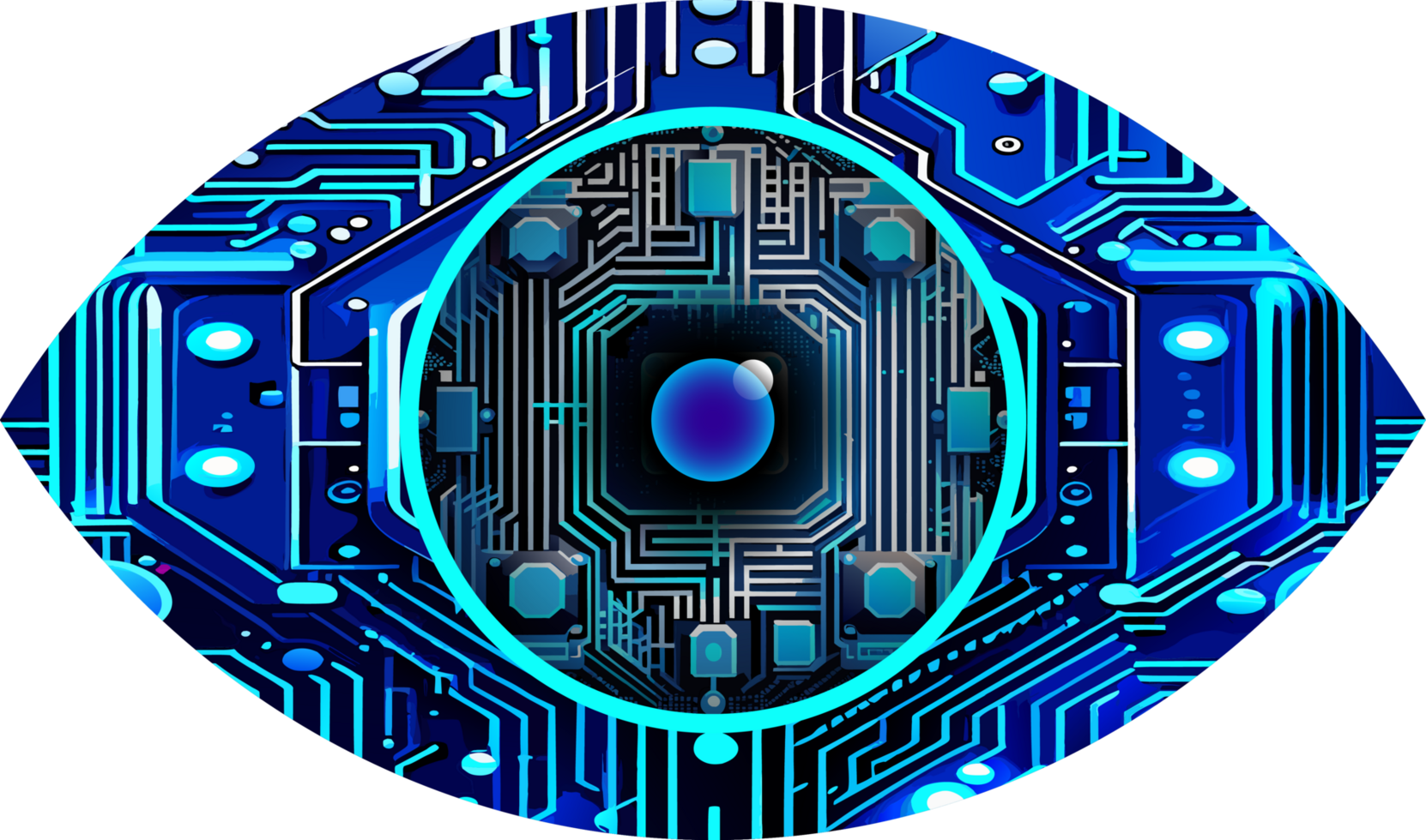 Blue eye cyber circuit future technology concept background png