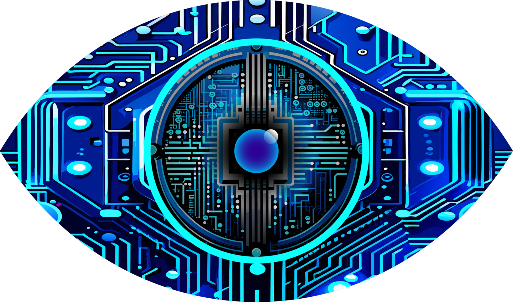 Blue eye cyber circuit future technology concept background png