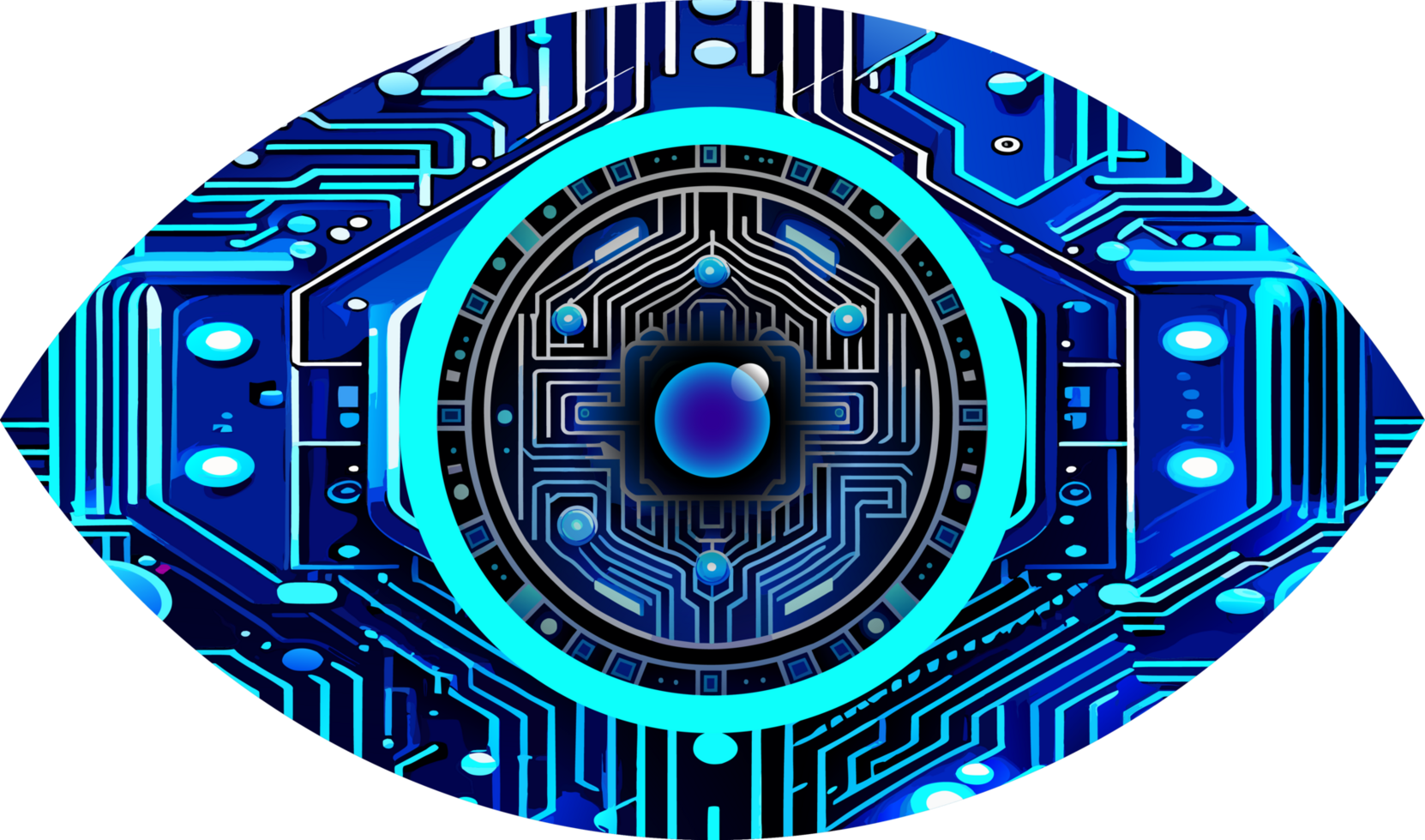 oeil cyber circuit futur technologie concept fond png