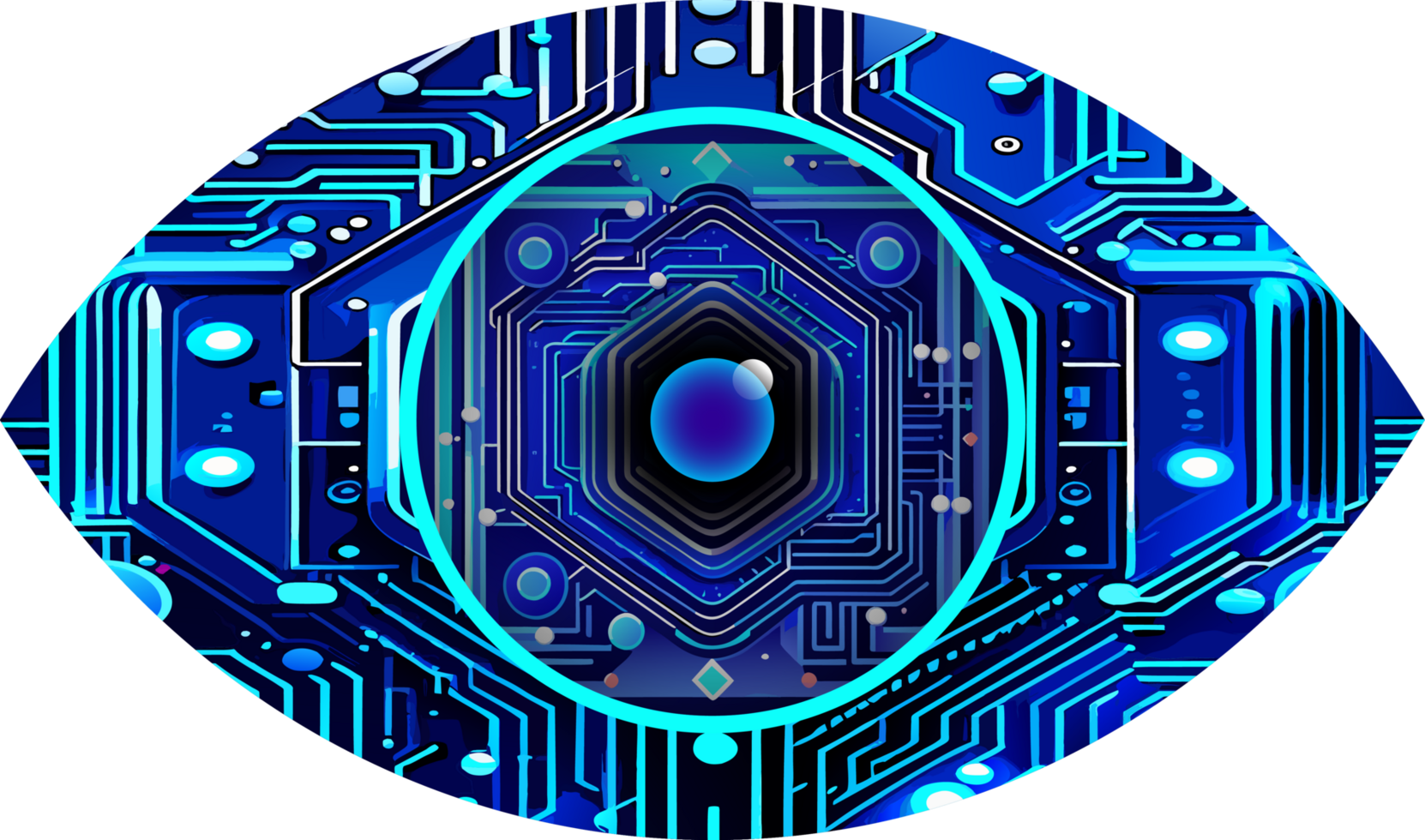 Blue eye cyber circuit future technology concept background png