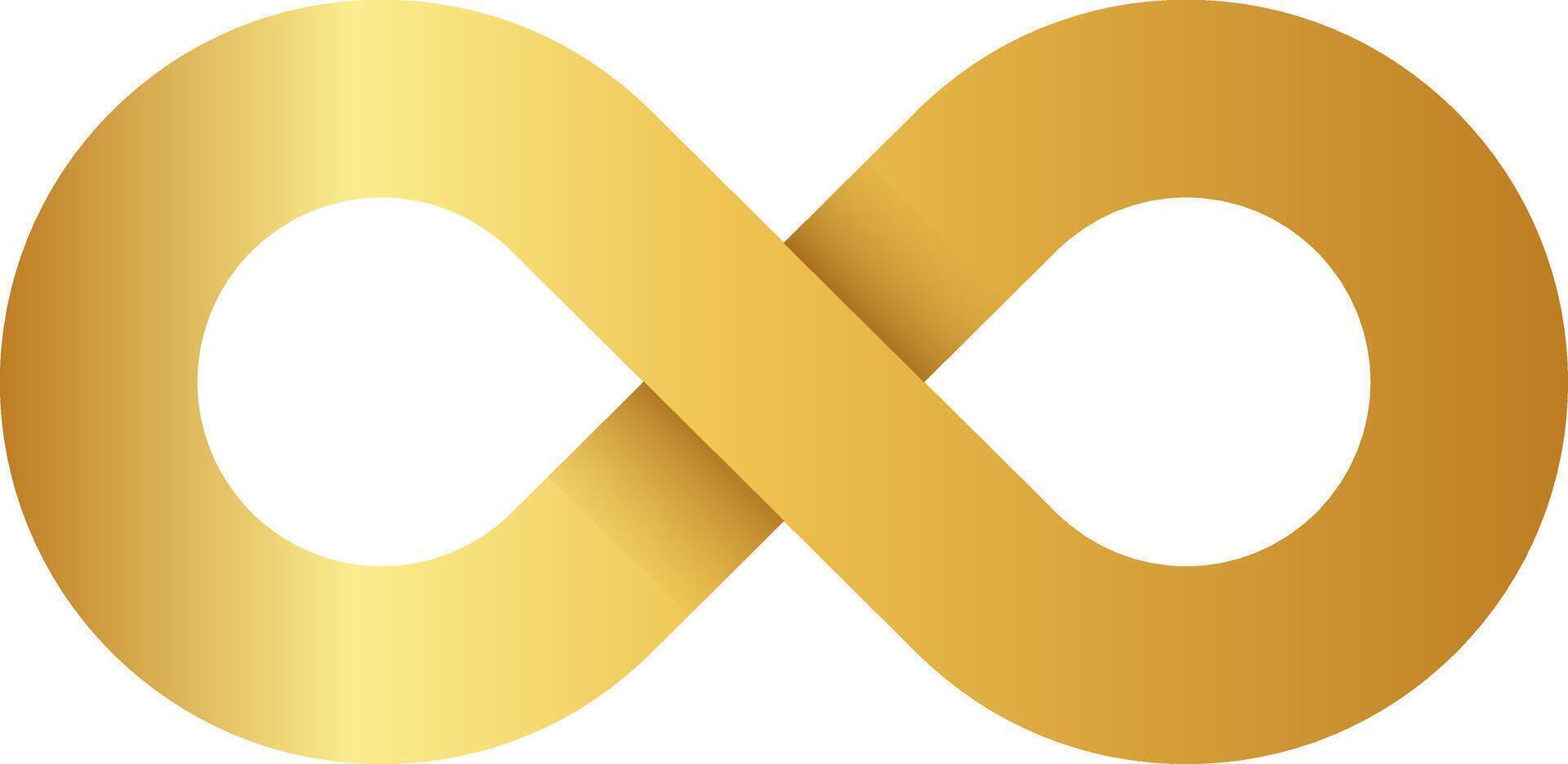 Gold Autism Infinity Sign Symbol vector