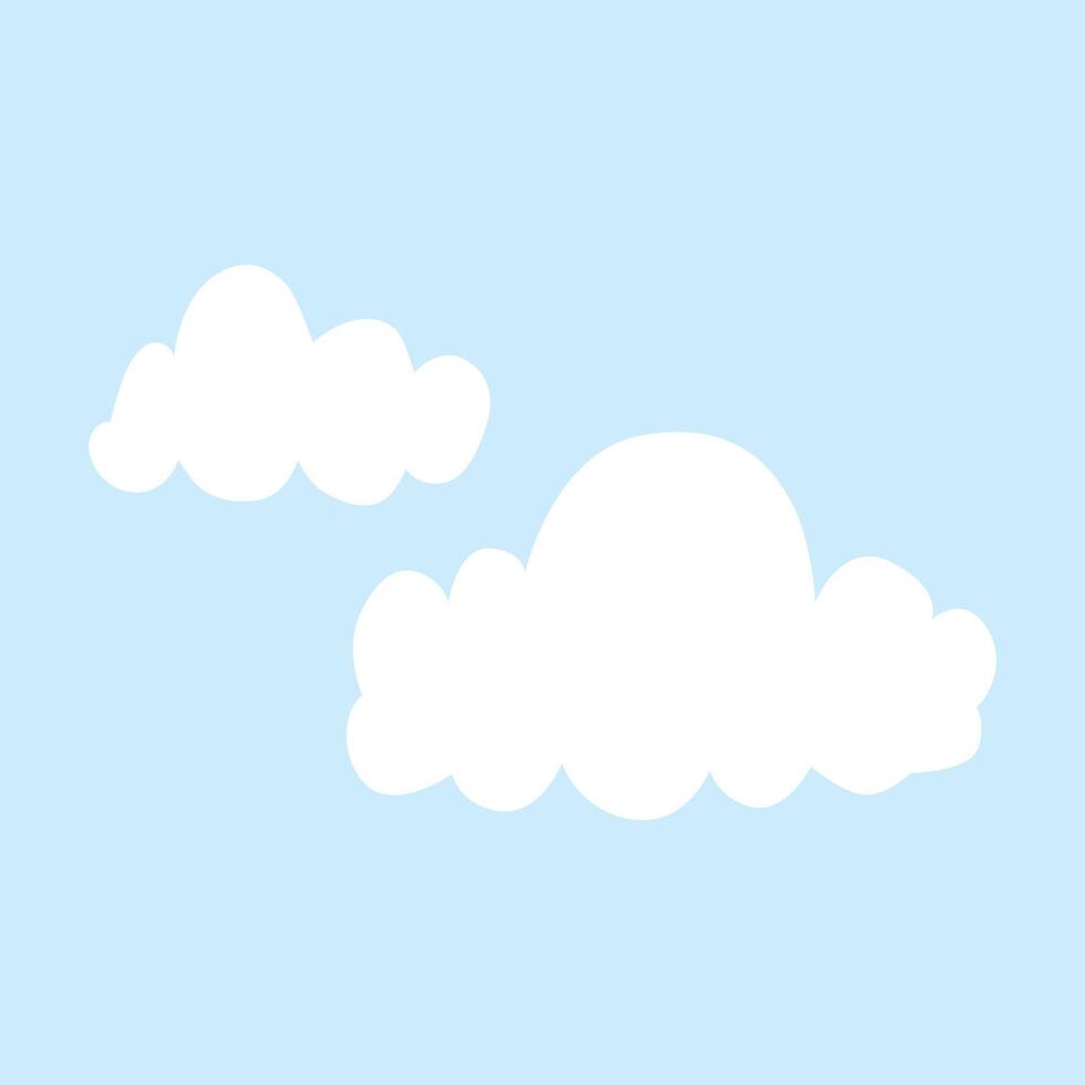 Vector cloud sticker clipart vector set, flat design