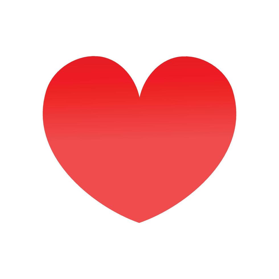 Vector heart symbol in red color isolated on white background