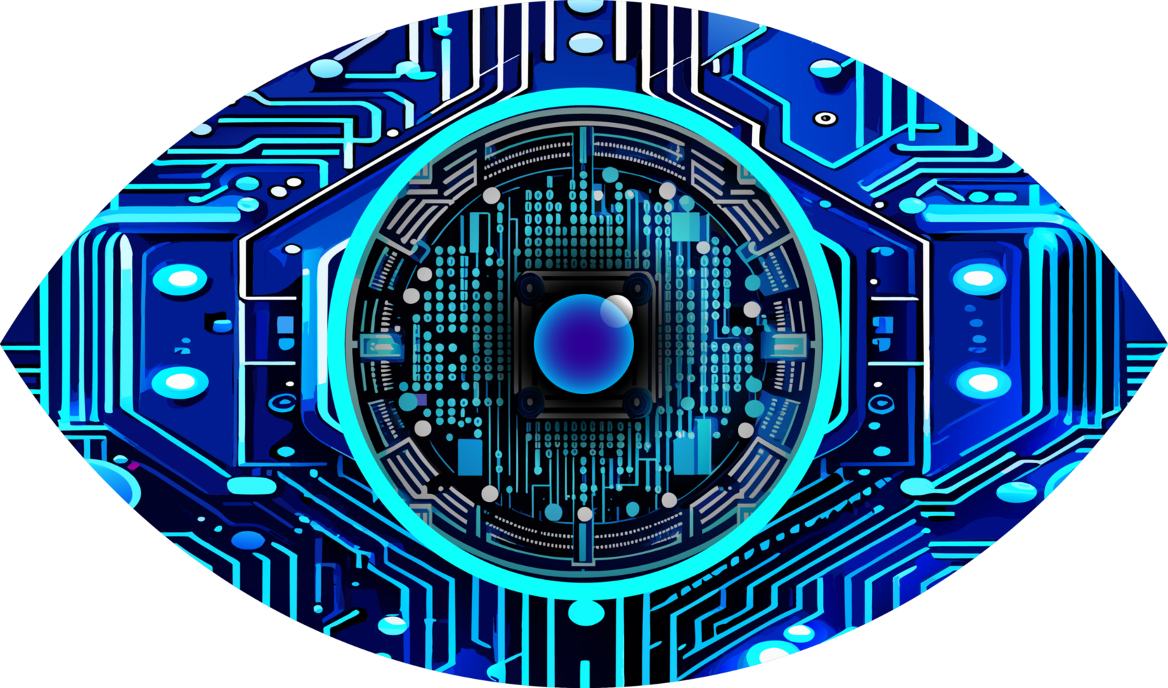 Blue eye cyber circuit future technology concept background png