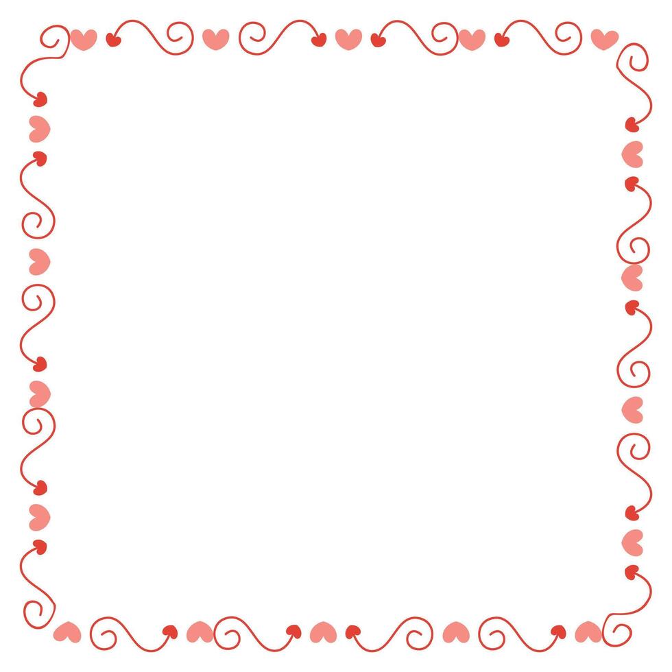 Vector hand drawn heart frame illustration