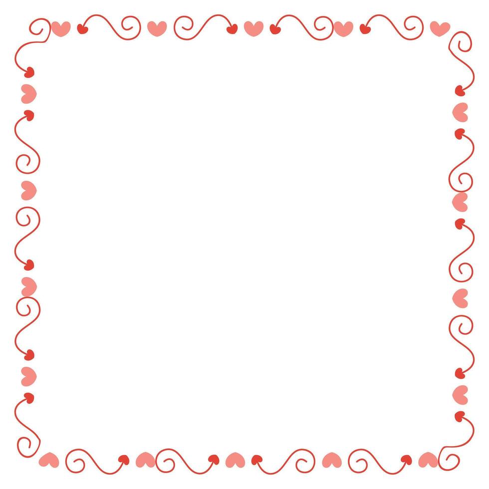 Vector hand drawn heart frame illustration