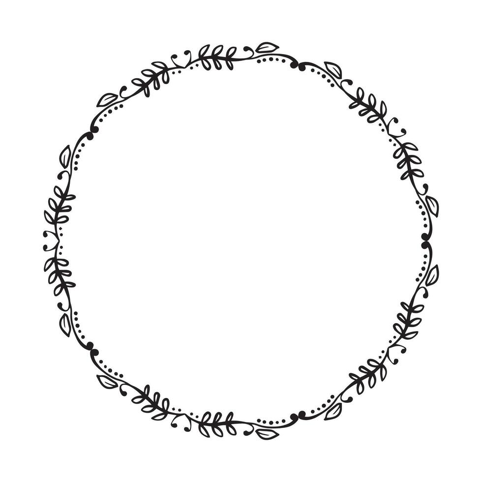 Vector decorative floral round element on white background