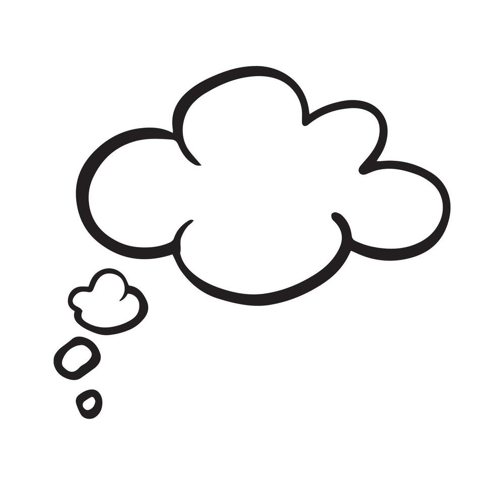 Vector comic thought cloud template in grunge ink style