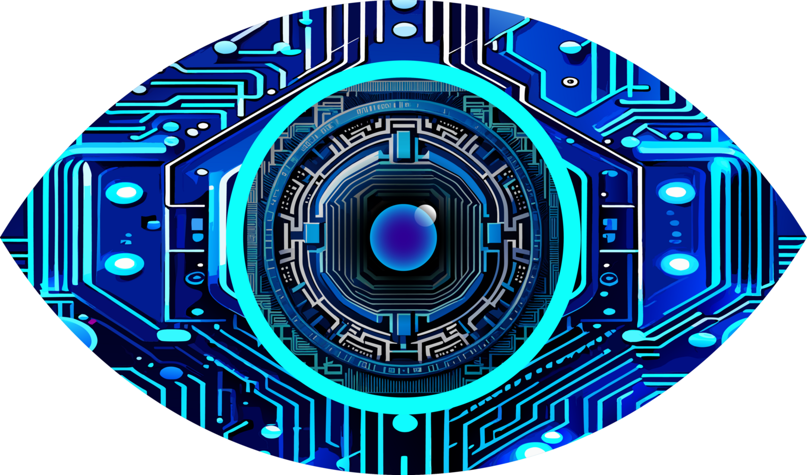 Blue eye cyber circuit future technology concept background png