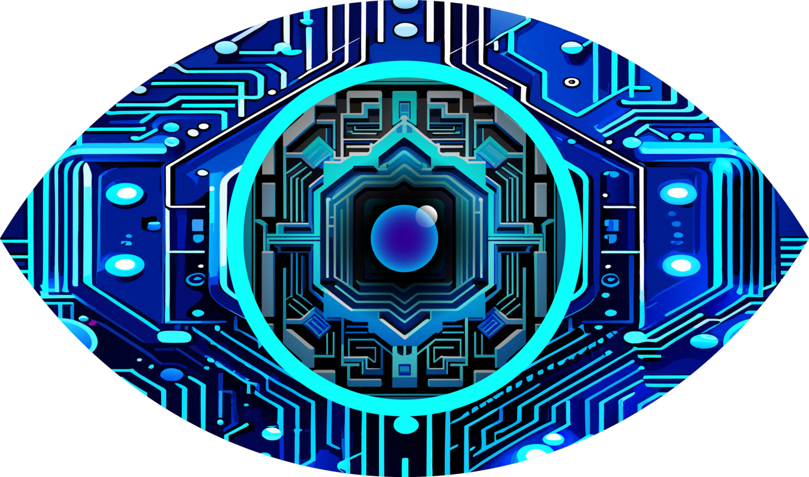 Blue eye cyber circuit future technology concept background png