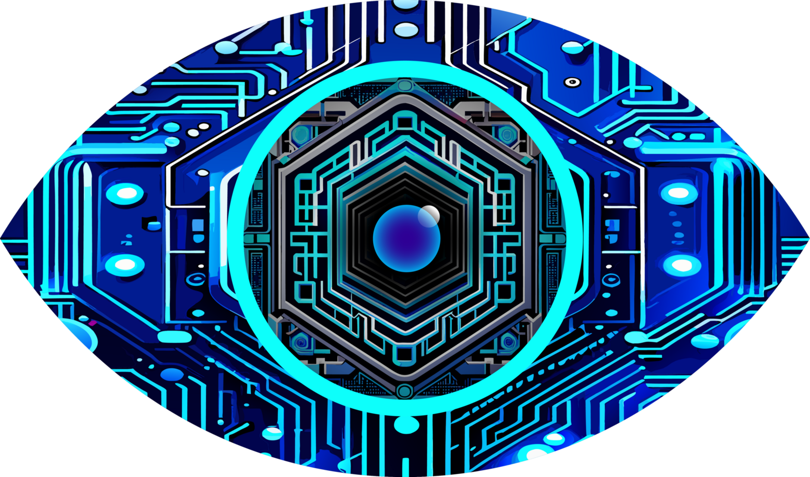 Blue eye cyber circuit future technology concept background png