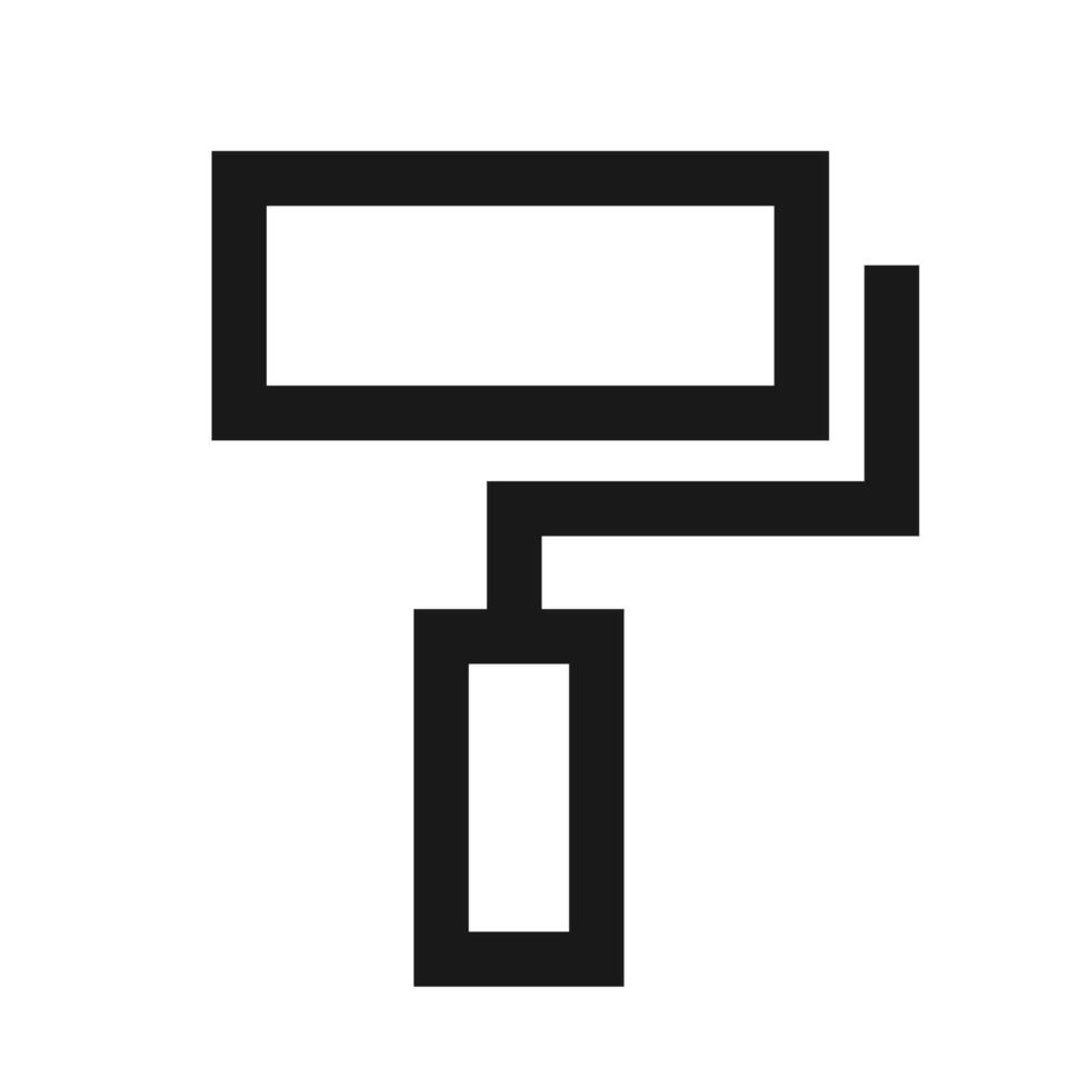 Vector paint roller icon outline paint roller vector icon color flat isolated