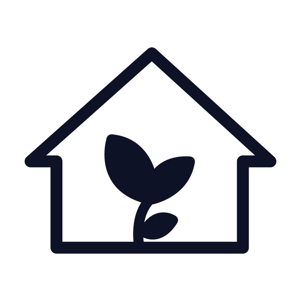 Vector eco house on white background