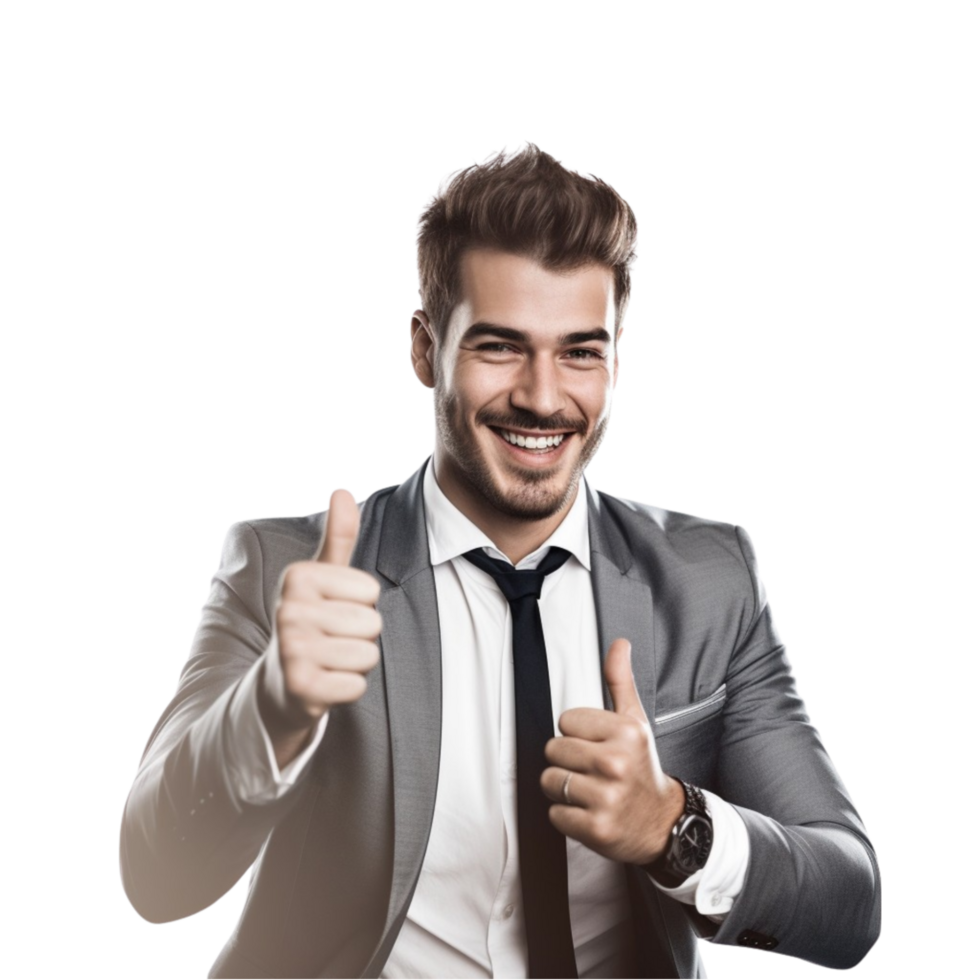 AI generated businessman showing thumbs up png