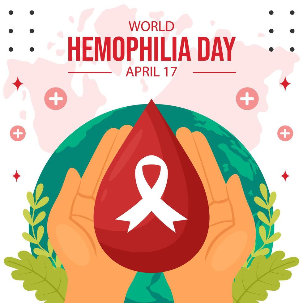 Hemophilia Day Social Media Illustration Flat Cartoon Hand Drawn Templates Background vector