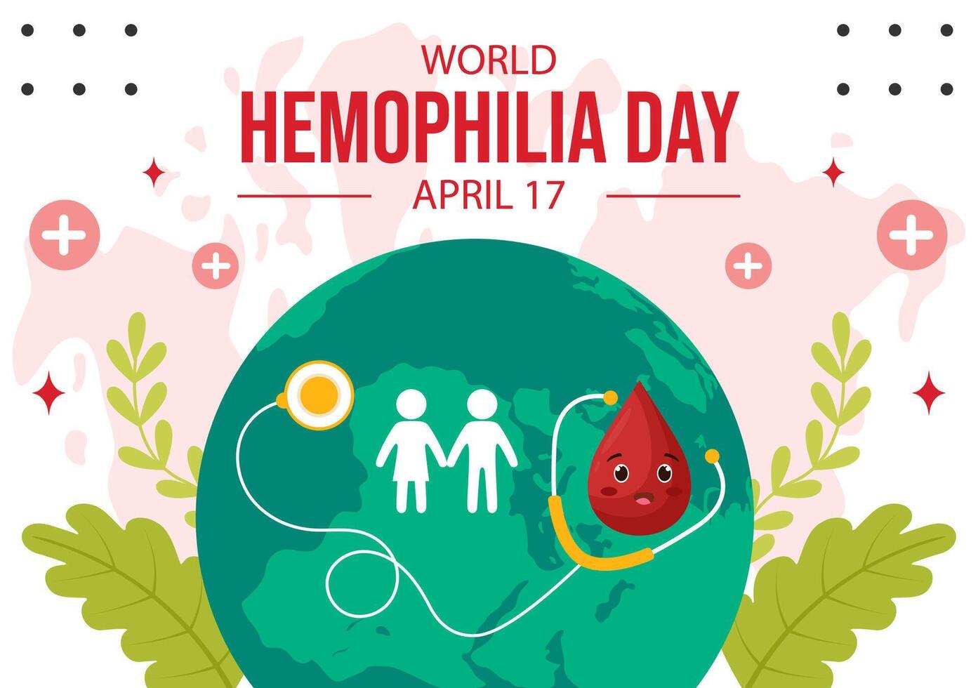 Hemophilia Day Social Media Background Flat Cartoon Hand Drawn Templates Illustration vector