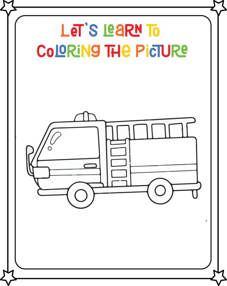 drawing vector image fire truck