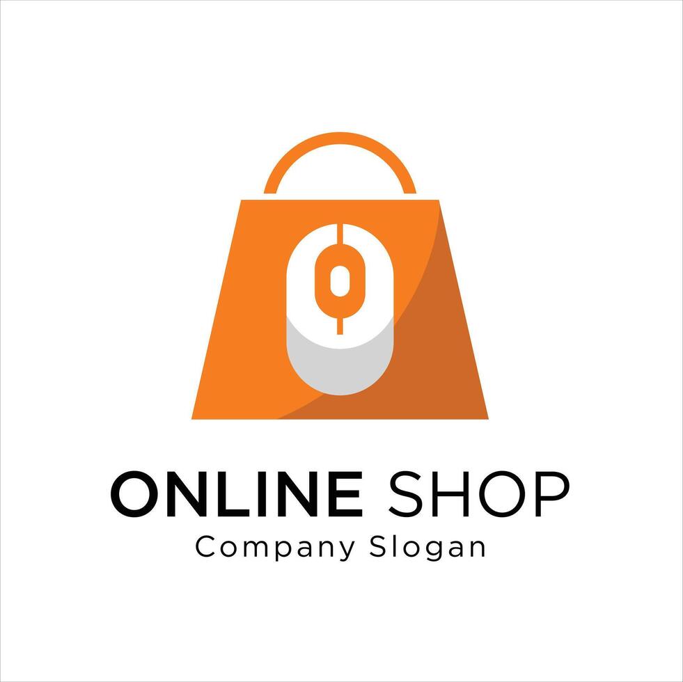 Shopping bag icon for online shop business logo vector