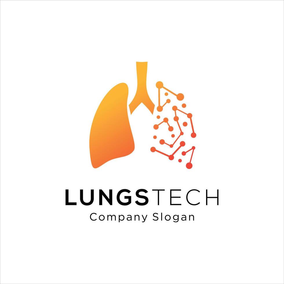 Human lungs logo designs template, lungs technology logo design vector, respiratory system logo design vector