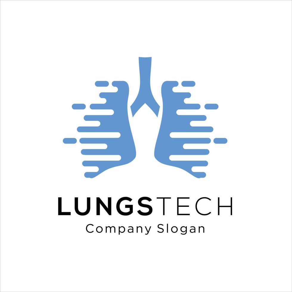 Human lungs logo designs template, lungs technology logo design vector, respiratory system logo design vector