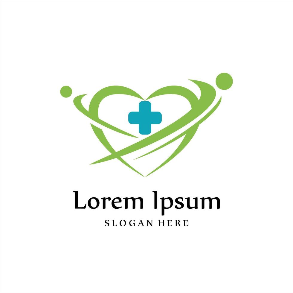 Health Care Logo, For Medical Center, With Cross Symbol Lines On Hand vector