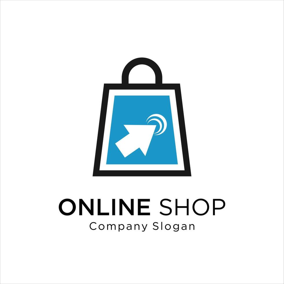 Shopping bag icon for online shop business logo vector