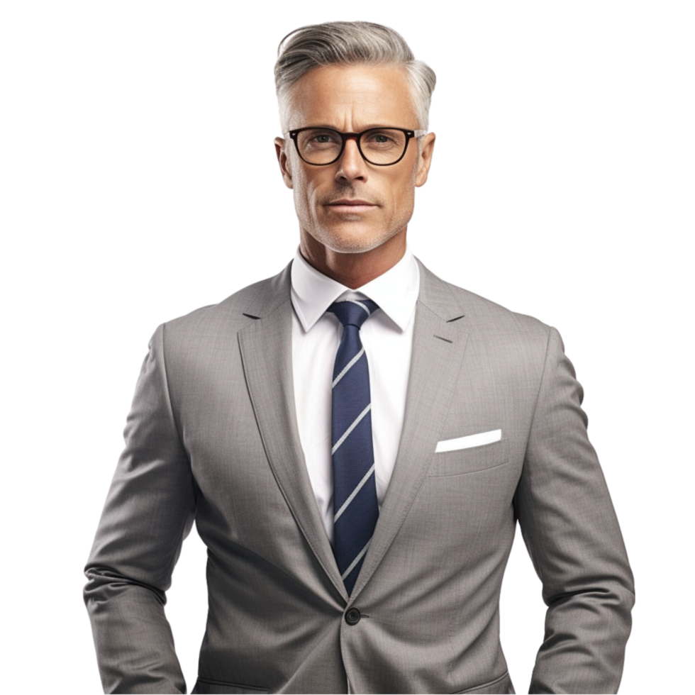 AI generated business man on transparent background png