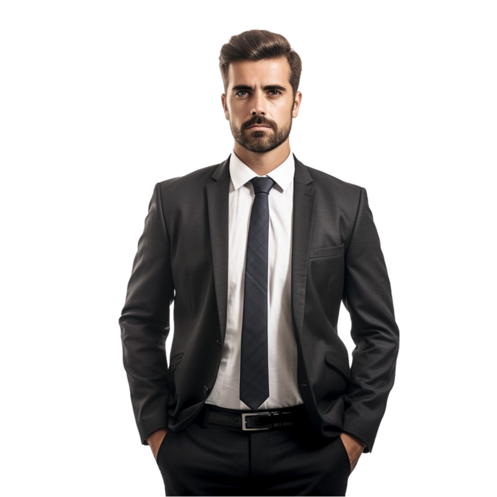 AI generated business man on transparent background png