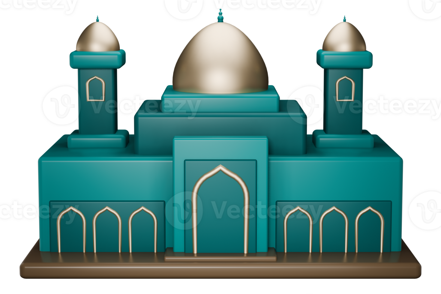3D Mosque Illustration with transparent background png