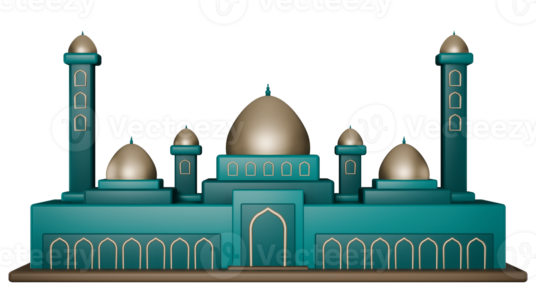 3D Mosque Illustration with transparent background png