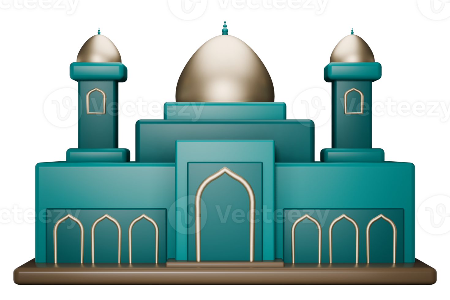 3D Mosque Illustration with transparent background png