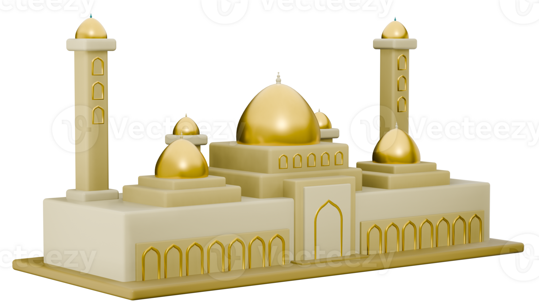 3D Mosque Illustration with transparent background png