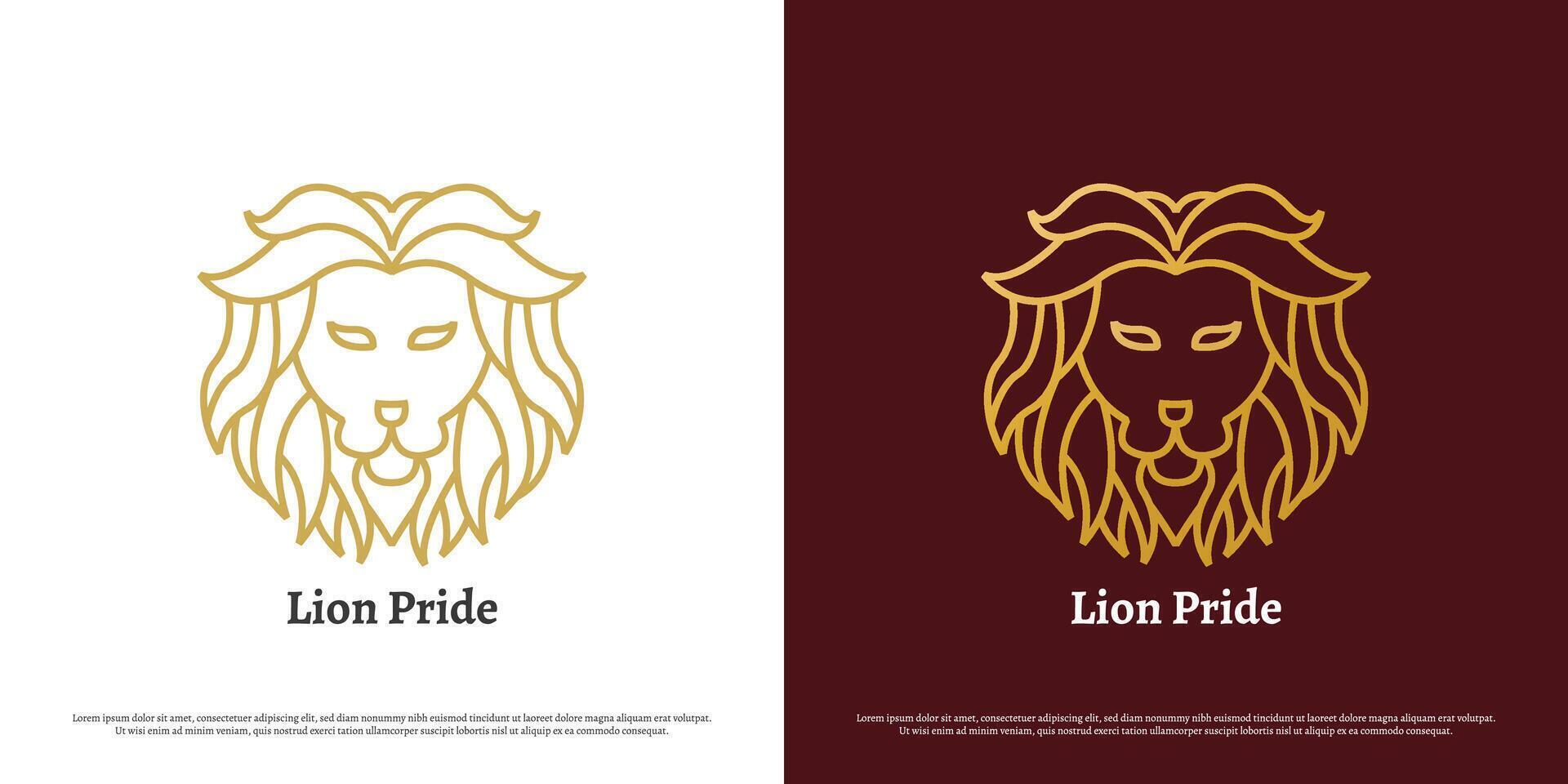 Lion mascot logo design illustration. Silhouette shadow of wild wild animal ferocious predator carnivore king of the jungle leon lion face. Gradient elegant luxury glamor simple geometric icon symbol. vector