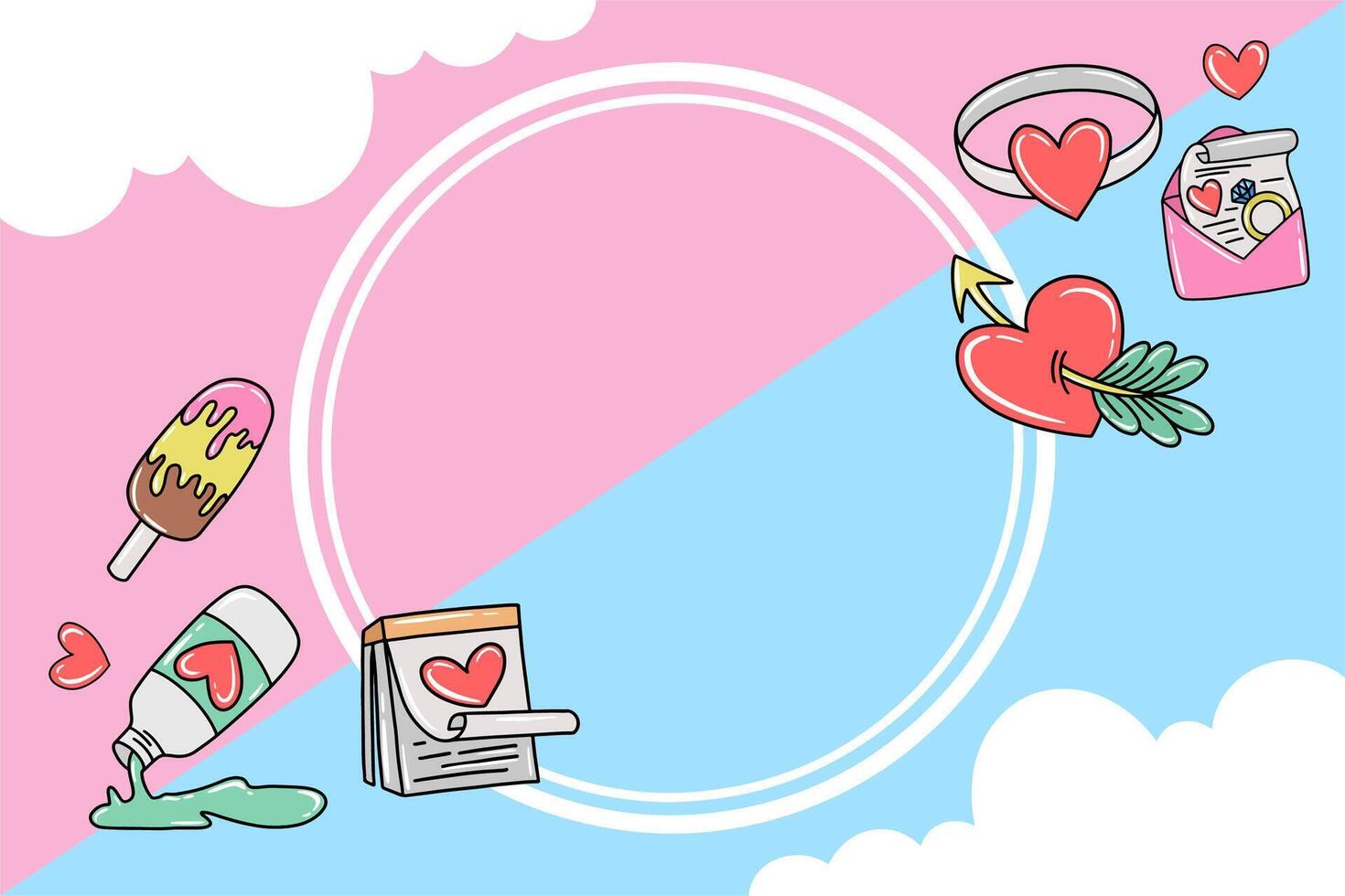 Valentines Day Frame Background Illustration vector