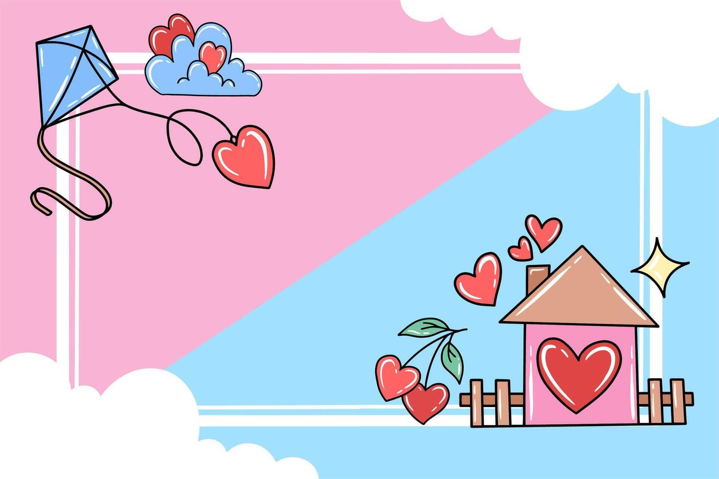 Valentine Background with Ornament Illustration vector