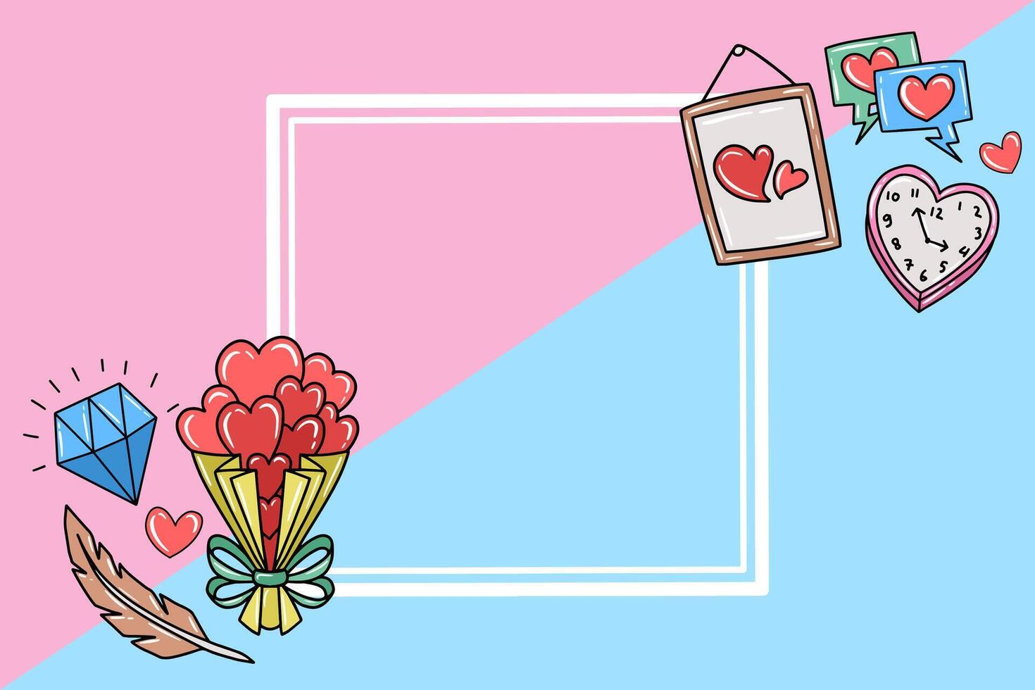 Frame Background Valentines Day Ornament vector