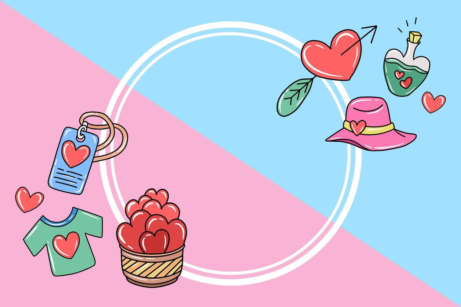 Valentines Day Frame Background Illustration vector