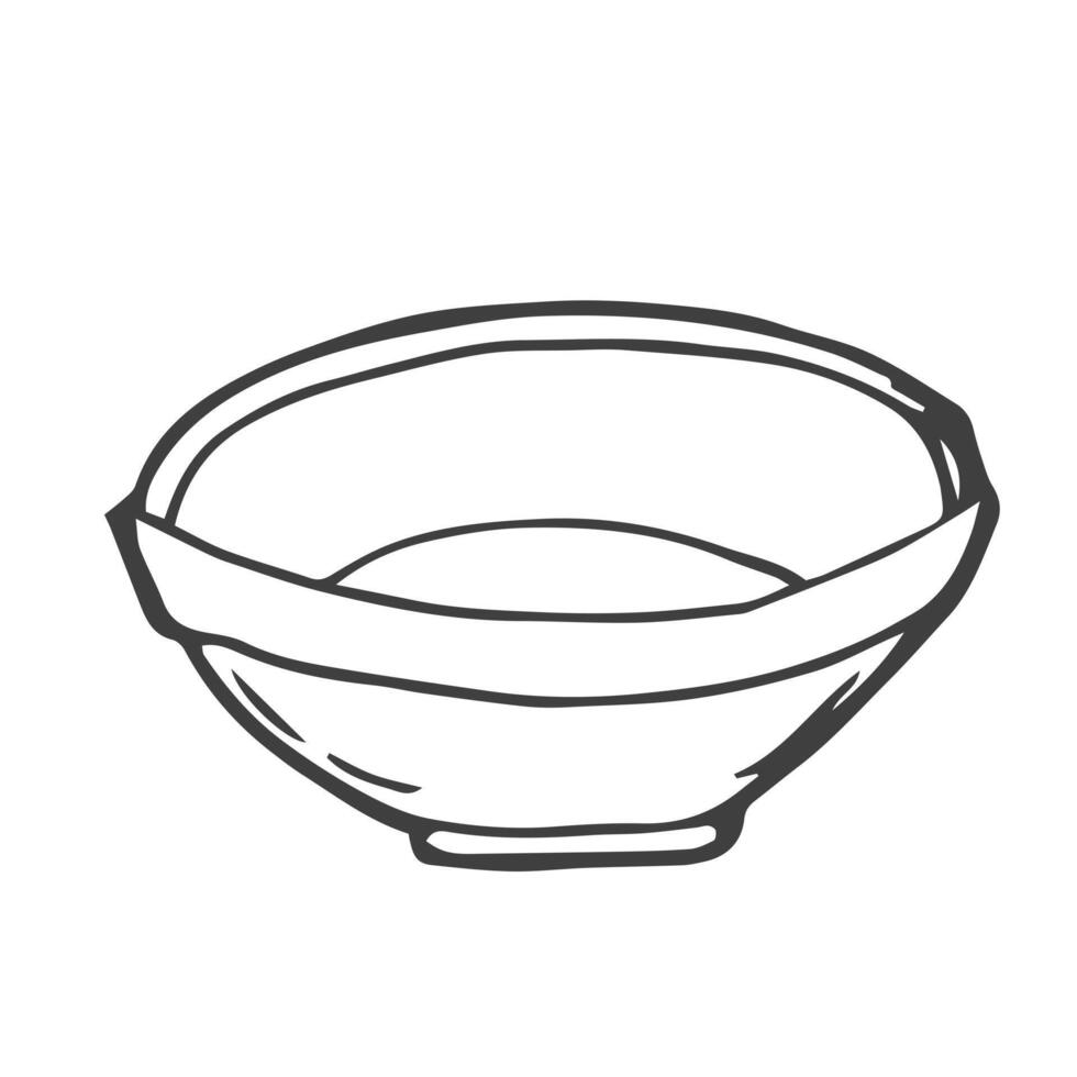 Doodle bowl sketch in vector