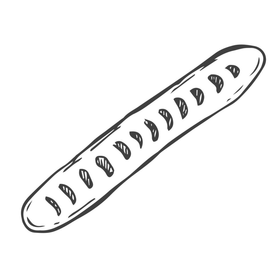 french bread cartoon vector. bakery food, vontage loaf, baguette wheat