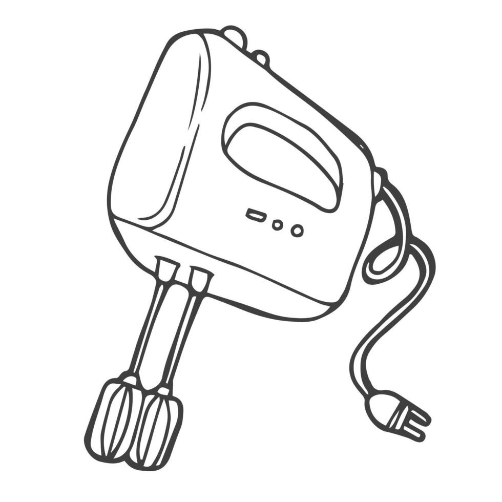 Doodle mixer icon in vector. Hand drawn mixer icon in vector. Doodle mixer illustration. vector