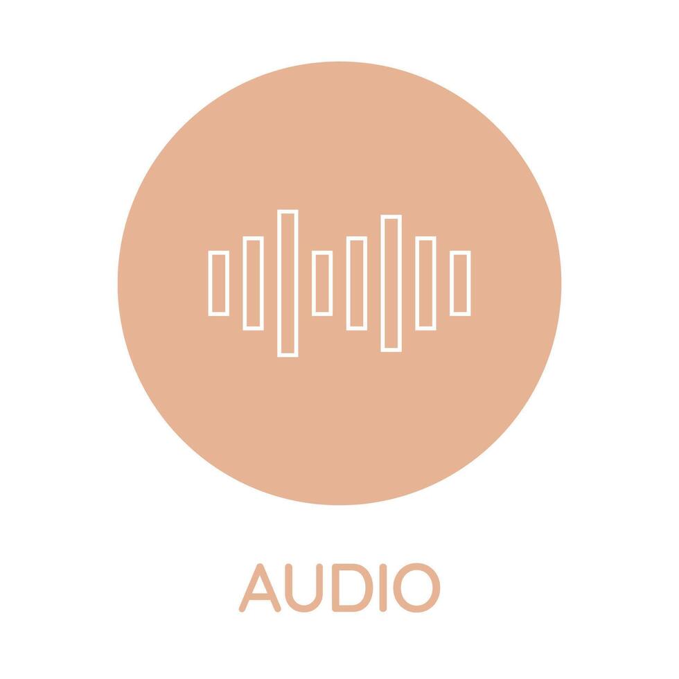 audio icono. vector ilustración en plano estilo.